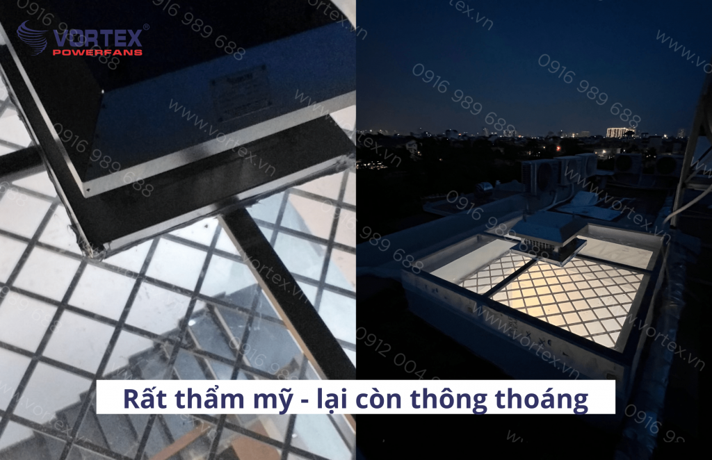 Hút mái giếng trời cho nhà phố 6 tầng — tư liệu công trình 2